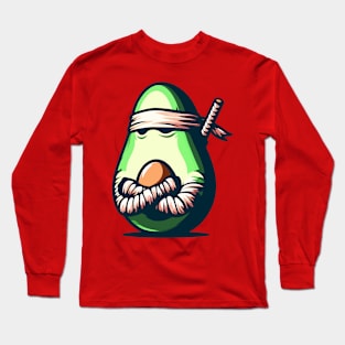 Funny Avocado Fruit Ninja Long Sleeve T-Shirt